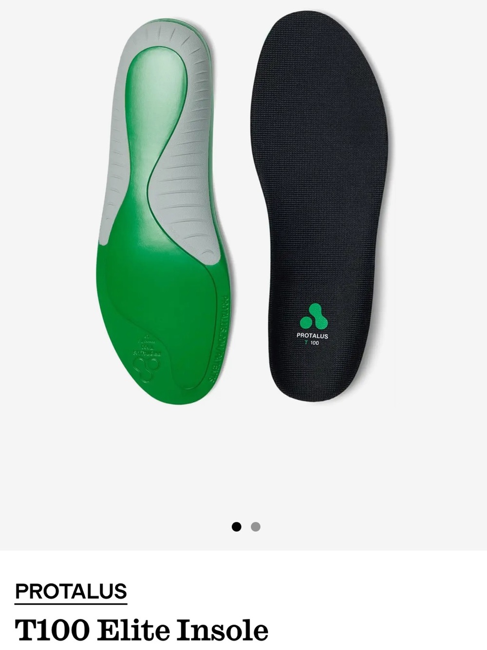 Protalus T100 Elite Insoles in Green and Black